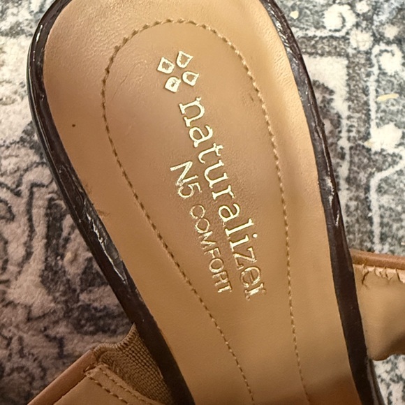 Naturalizer Red and Brown Heeled Sandals - Picture 3 of 7